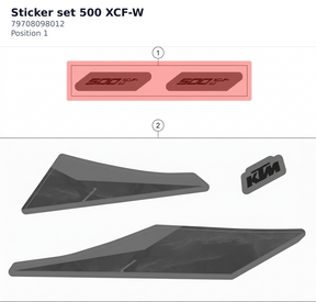 Diagram preview: Sticker set 500 XCF-W (79708098012)