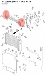 Diagram preview: HH COLLAR SCREW M 6X20 WS=8 (0014060203)
