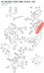 Diagram preview: RC 390 GEN 2 SEAT COWL LH BLK + DCL (94508018020C1B)