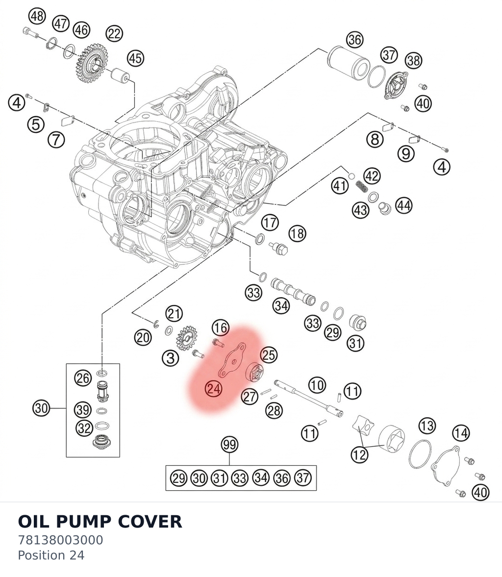 Diagram preview: OIL PUMP COVER (78138003000)