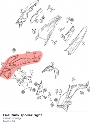 Diagram preview: Fuel tank spoiler right (63508051000BJA)