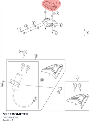 Diagram preview: SPEEDOMETER (76014169000)