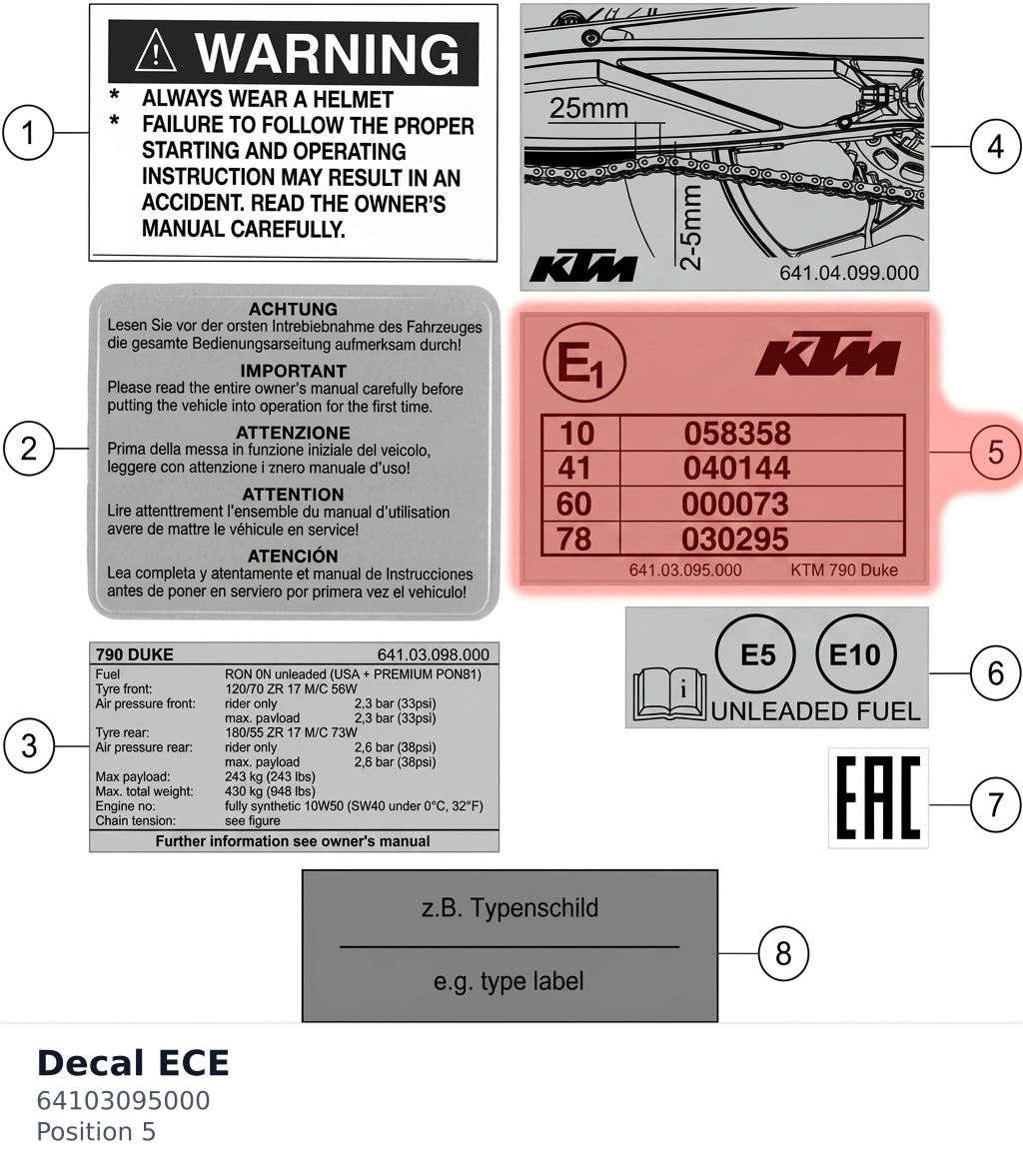 Diagram preview: Decal  ECE (64103095000)