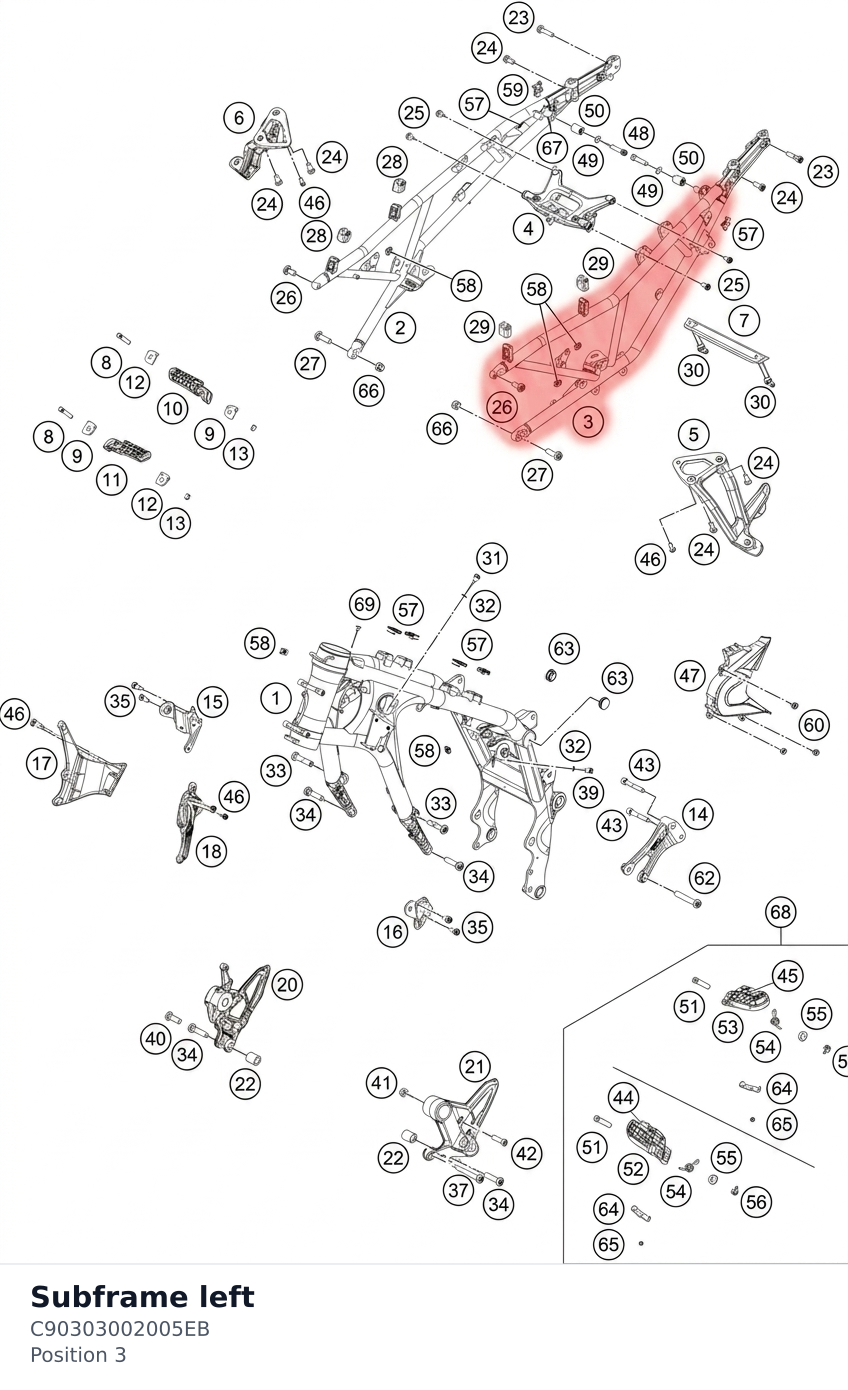 Diagram preview: Subframe left (C90303002005EB)