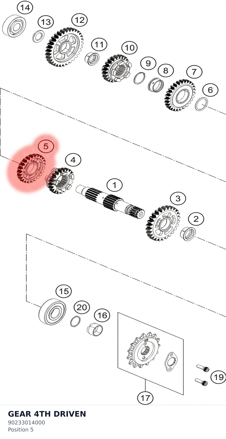 Diagram preview: GEAR 4TH DRIVEN (90233014000)