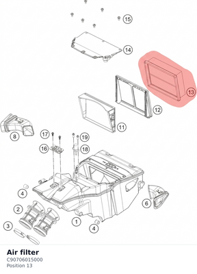 Diagram preview: Air filter (C90706015000)