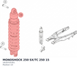 Diagram preview: MONOSHOCK 250 SX/TC 250     15 (18187O5301)