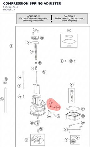 Diagram preview: COMPRESSION SPRING ADJUSTER (55431017010)