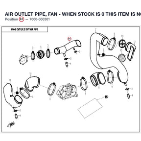 AIR OUTLET PIPE, FAN - WHEN STOCK IS 0 THIS ITEM IS NO LONGER AVAILABLE product image