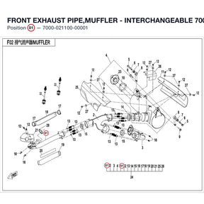 FRONT EXHAUST PIPE,MUFFLER - INTERCHANGEABLE  7000-021100 - WHEN STOCK IS 0 -NO LONGER AVAILABLE product image