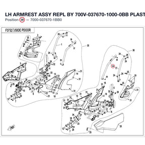 LH ARMREST ASSY REPL BY 700V-037670-1000-0BB product image