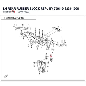 LH REAR RUBBER BLOCK REPL BY 700#-043231-1000 product image