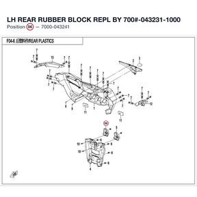 LH REAR RUBBER BLOCK REPL BY 700#-043231-1000 product image