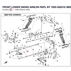 FRONT LOWER SWING ARM,RH REPL BY 7000-050210-3B000 product image
