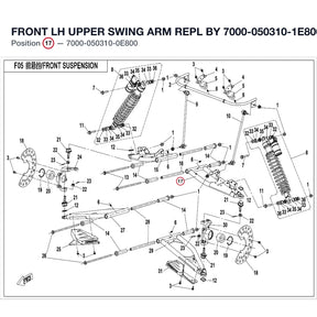 FRONT LH UPPER SWING ARM  REPL BY 7000-050310-1E800 product image