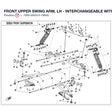 FRONT UPPER SWING ARM, LH - INTERCHANGEABLE WITH  7000-050310 product image