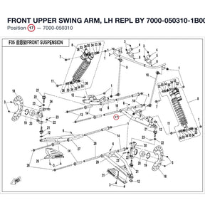 FRONT UPPER SWING ARM, LH REPL BY 7000-050310-1B000 product image