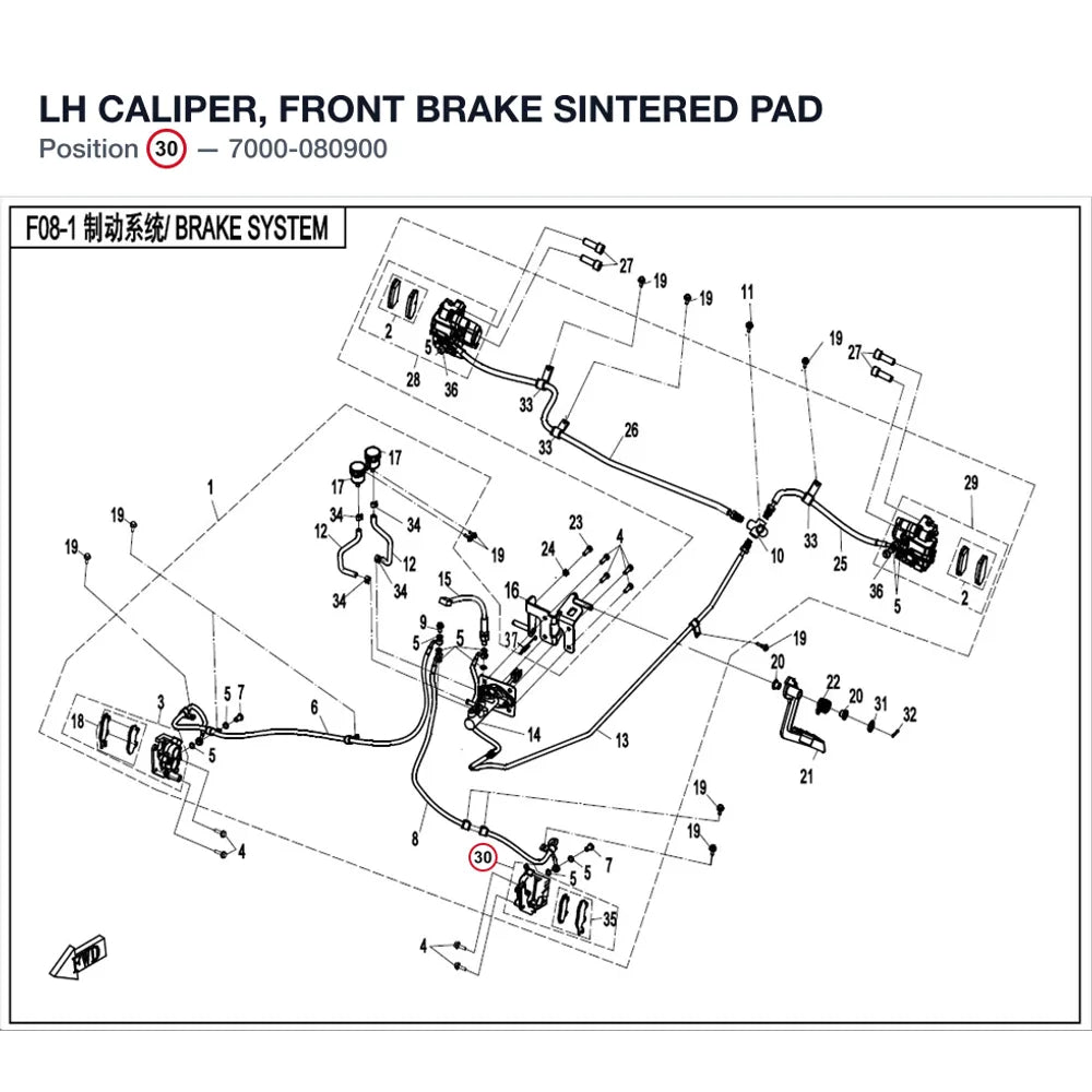 LH CALIPER, FRONT BRAKE product image