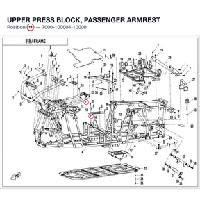 UPPER PRESS BLOCK, PASSENGER ARMREST product image
