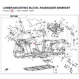 LOWER MOUNTING BLCOK, PASSANGER ARMREST product image