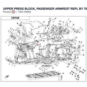 UPPER PRESS BLOCK, PASSENGER ARMREST REPL BY 7000-100004-10000 product image