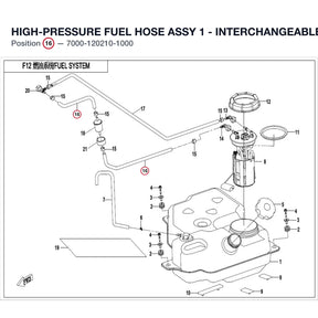 HIGH-PRESSURE FUEL HOSE ASSY 1 - INTERCHANGEABLE WITH  7000-120210 product image