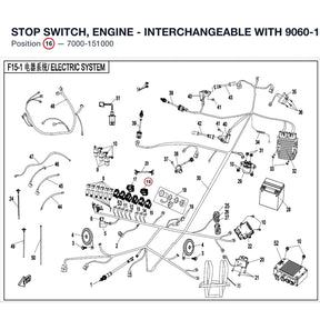 STOP SWITCH, ENGINE - INTERCHANGEABLE WITH  9060-151000 product image