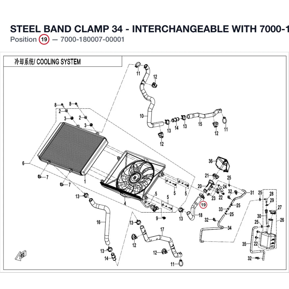 STEEL BAND CLAMP 34 - INTERCHANGEABLE WITH  7000-180007 product image
