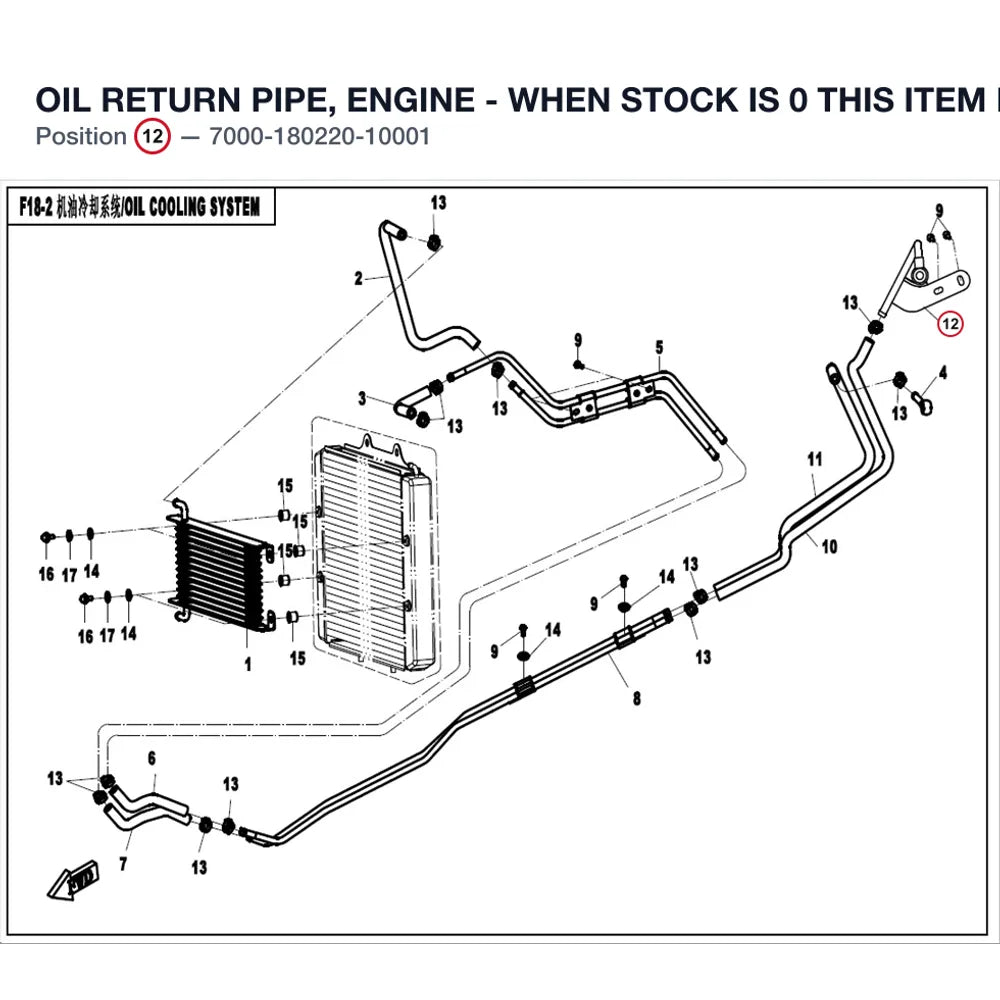 OIL RETURN PIPE, ENGINE - WHEN STOCK IS 0 THIS ITEM IS NO LONGER AVAILABLE product image