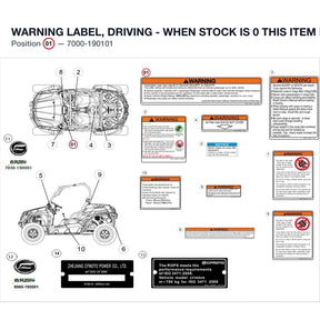 WARNING LABEL, DRIVING  - WHEN STOCK IS 0 THIS ITEM IS NO LONGER AVAILABLE product image