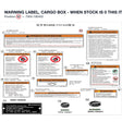 WARNING LABEL, CARGO BOX - WHEN STOCK IS 0 THIS ITEM IS NO LONGER AVAILABLE product image