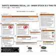 SAFETY WARNING DECAL, LH - WHEN STOCK IS 0 THIS ITEM IS NO LONGER AVAILABLE product image