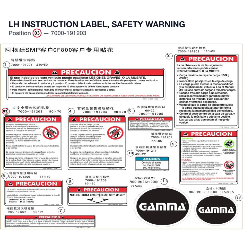LH INSTRUCTION LABEL, SAFETY WARNING product image