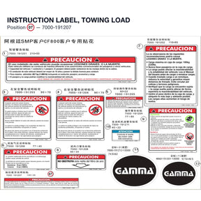 INSTRUCTION LABEL, TOWING LOAD product image
