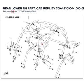 REAR LOWER RH PART, CAB REPL BY 700V-230900-1000-0BB product image