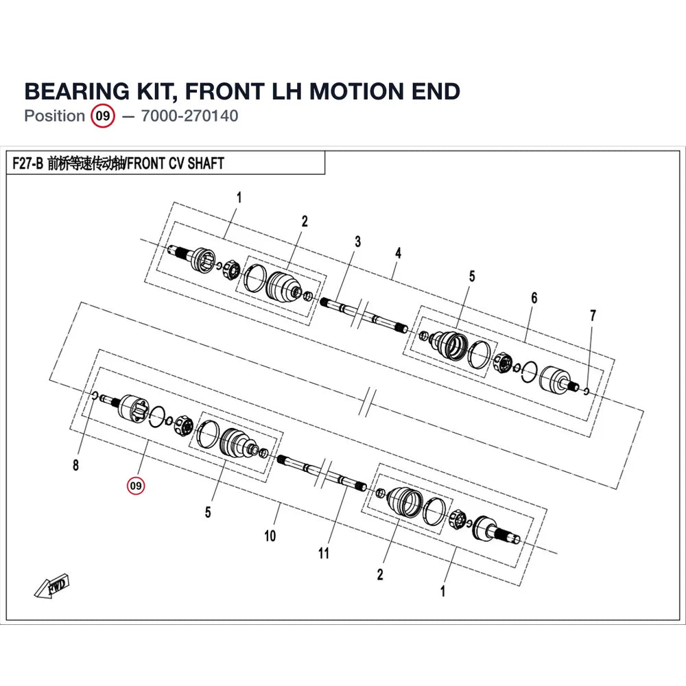 BEARING KIT, FRONT LH MOTION END product image