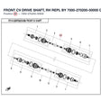 FRONT CV DRIVE SHAFT, RH REPL BY 7000-270200-50000 product image