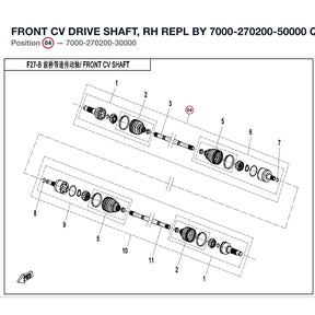 FRONT CV DRIVE SHAFT, RH REPL BY 7000-270200-50000 product image