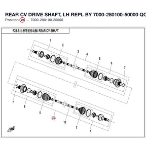 REAR CV DRIVE SHAFT, LH REPL BY 7000-280100-50000 product image