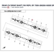 REAR CV DRIVE SHAFT, RH REPL BY 7000-280200-50000 product image
