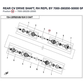 REAR CV DRIVE SHAFT, RH REPL BY 7000-280200-50000 product image