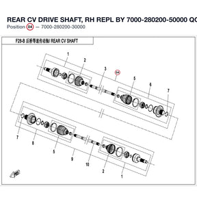 REAR CV DRIVE SHAFT, RH REPL BY 7000-280200-50000 product image