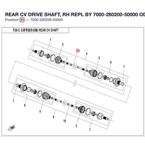 REAR CV DRIVE SHAFT, RH REPL BY 7000-280200-50000 product image