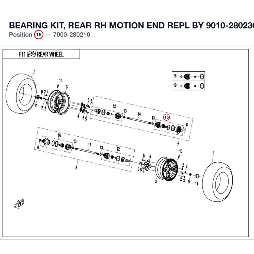 BEARING KIT, REAR RH MOTION END REPL BY 9010-280230-2000 product image