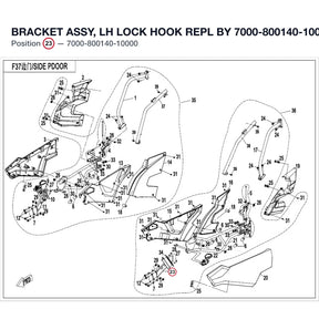 BRACKET ASSY, LH LOCK HOOK REPL BY 7000-800140-10001 product image