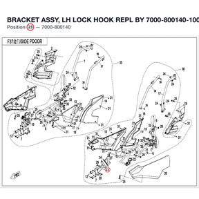 BRACKET ASSY, LH LOCK HOOK REPL BY 7000-800140-10001 product image