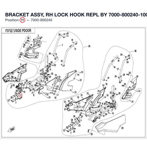 BRACKET ASSY, RH LOCK HOOK REPL BY 7000-800240-10001 product image