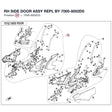 RH SIDE DOOR ASSY REPL BY 7000-8002D0 product image