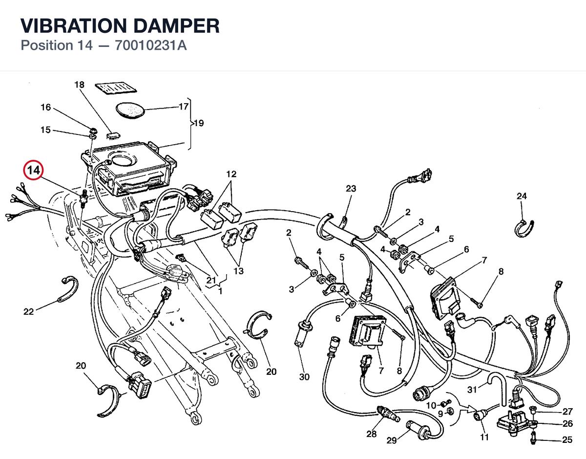 VIBRATION DAMPER 70010231A diagram position