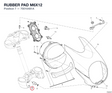 RUBBER PAD M6X12 70010481A diagram position